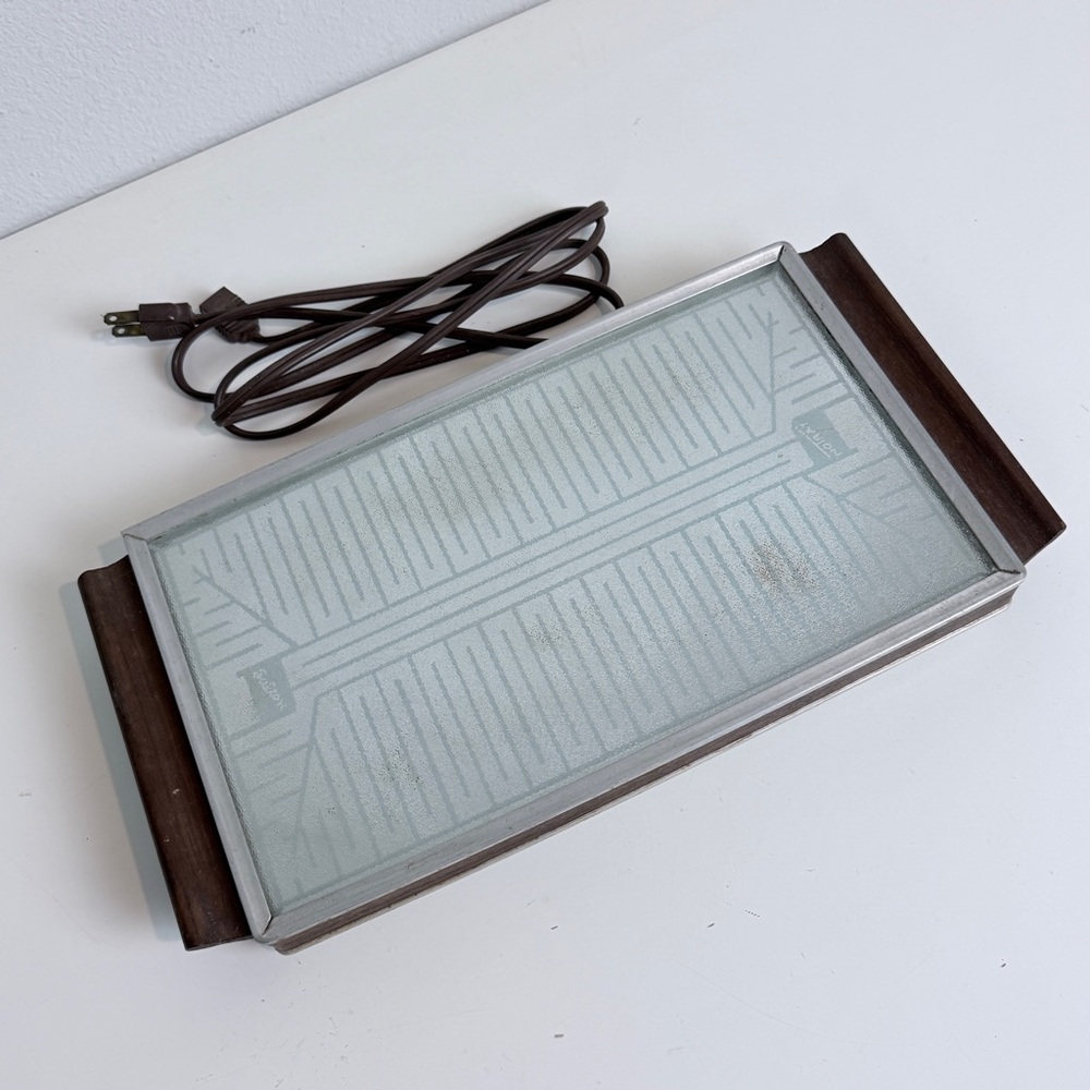 Vintage Salton Hotray Electric Warming Tray with Wooden Accents